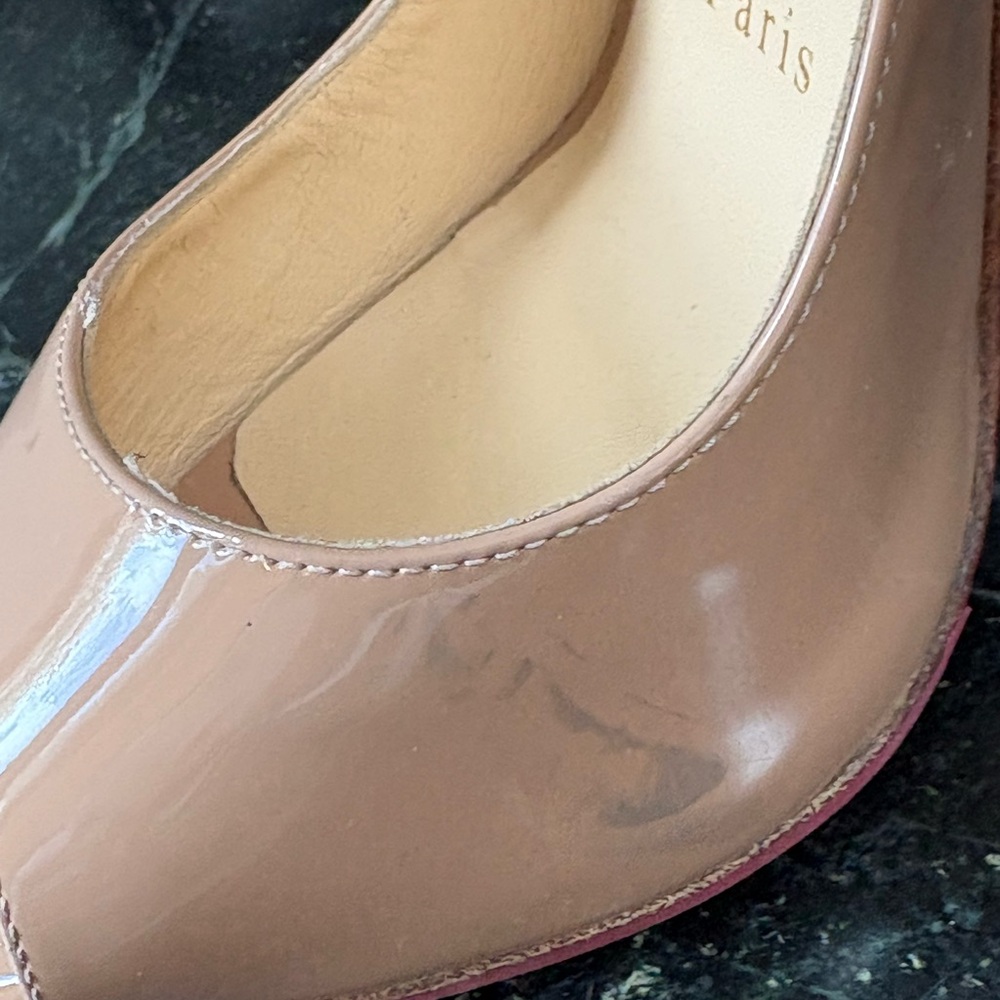 Louboutin slingback peep toe heels - Picture 9 of 13